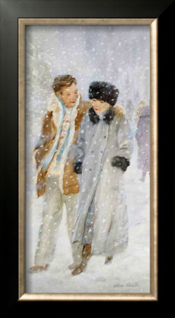 Lovers In A Snowstorm by Helene Leveillee Pricing Limited Edition Print image
