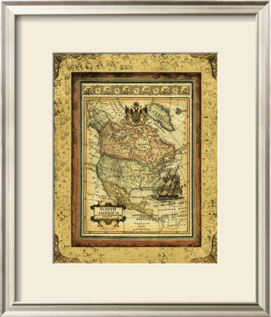 Crackled Map Of North America by Deborah Bookman Pricing Limited Edition Print image