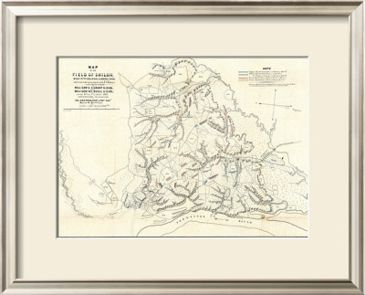 Civil War Map Of The Field Of Shiloh, Near Pittsburgh Landing, Tennessee, C.1862 by Otto H. Matz Pricing Limited Edition Print image
