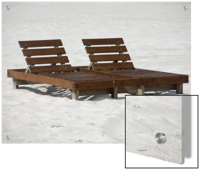 Wooden Lounge Chairs On The Beach In Alabama by R.S. Pricing Limited Edition Print image