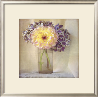 Dahlia With Hydrangeas I by Sally Wetherby Pricing Limited Edition Print image