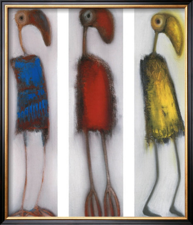 Trio Of Odd Birds by Janet Waring Pricing Limited Edition Print image