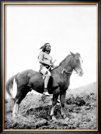 Young Yakima On Horseback by Edward S. Curtis Pricing Limited Edition Print image