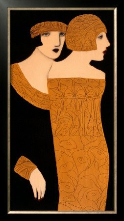 Two Women In Gold Frocks by Markert Pricing Limited Edition Print image