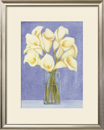 White Cala Lilies In Vase by Alejandro Mancini Pricing Limited Edition Print image