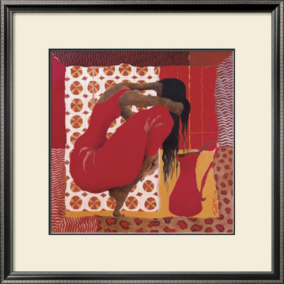 Kneeling In Scarlet Dress Ii by Mireille Turcot Pricing Limited Edition Print image