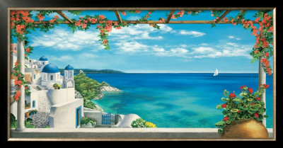 Village In Greece by Robert Dominguez Pricing Limited Edition Print image