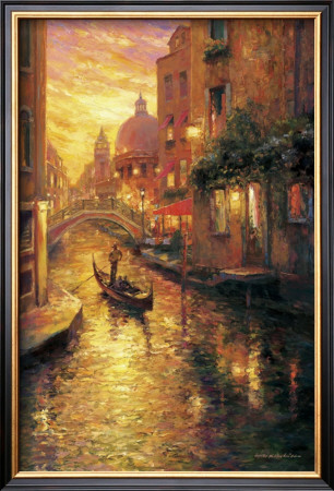 Gondola In Sunset, Venice by Haixia Liu Pricing Limited Edition Print image