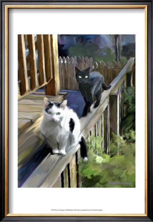 Cats Fencing by Robert Mcclintock Pricing Limited Edition Print image