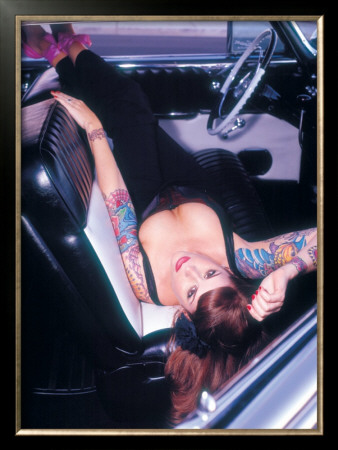 Pin-Up Girl: Front Seat Tattoo by David Perry Pricing Limited Edition Print image