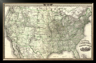 New Railroad Map Of The United States And Dominion Of Canada, C.1876 by Warner & Beers Pricing Limited Edition Print image