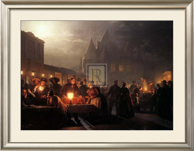 Evening Market Scene by P. Van Schendel Pricing Limited Edition Print image