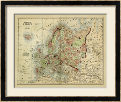 Antique Map Of Europe by Alvin Johnson Pricing Limited Edition Print image