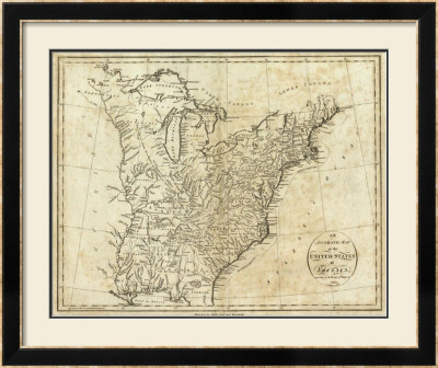 Map Of The United States Of America, C.1796 by John Reid Pricing Limited Edition Print image