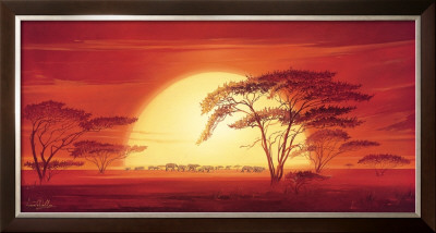 Sunrise With Elephants by Leon Wells Pricing Limited Edition Print image