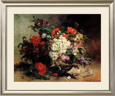 Basket Of Flowers by Eugene Henri Cauchois Pricing Limited Edition Print image