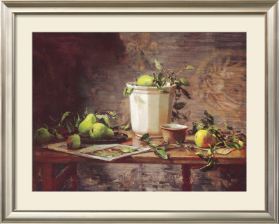 Pears And Tapestry by Del Gish Pricing Limited Edition Print image