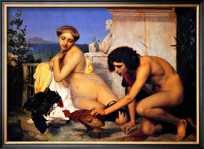 Young Greeks At A Cock Fight by Jean-Léon Gérôme Pricing Limited Edition Print image