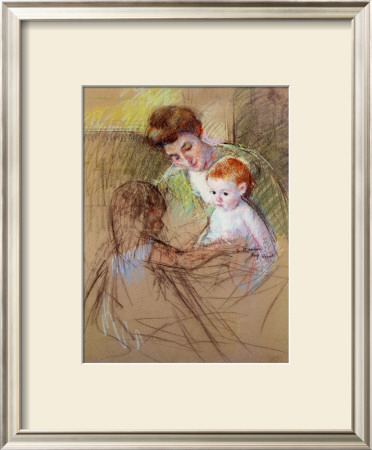 Sketch Of Mother And Daughter Looking At The Baby by Mary Cassatt Pricing Limited Edition Print image
