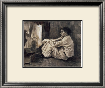 Sien With Cigar Sitting On The Floor Near Stove by Vincent Van Gogh Pricing Limited Edition Print image