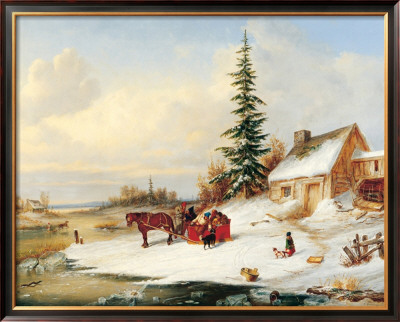 Habitants By A Frozen River by Cornelius Krieghoff Pricing Limited Edition Print image