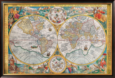 Antique Map, Orbis Terrarum, 1636 by Jean Boisseau Pricing Limited Edition Print image