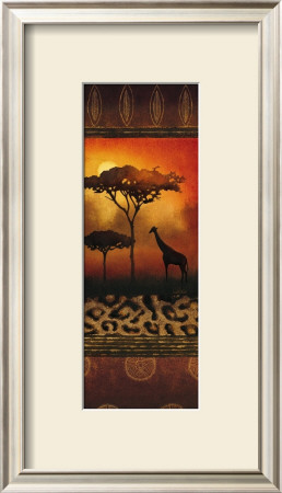 Giraffe At Sunset by Nicola Rabbett Pricing Limited Edition Print image
