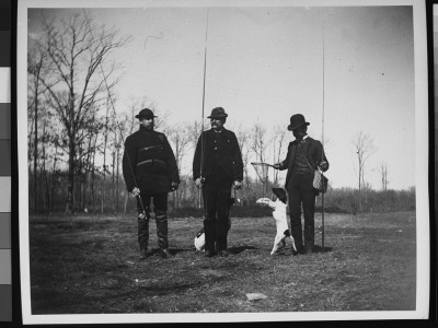 Angler C.G. Levison Of Brooklyn, Ny And Two Friends Holding Their Fishing Rods At Massapequa Pond by Wallace G. Levison Pricing Limited Edition Print image