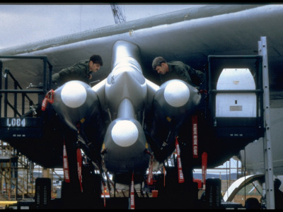 Fastening Air Launch Cruise Missile To B-52 In 1985 Sac Weapons Load Competition, At Ellsworth Afb by Bob Simons Pricing Limited Edition Print image