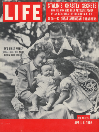 Life Cover 04-06-1953: Actors Dezi Arnaz And Wife Lucille Ball With Children At Home by Ed Clark Pricing Limited Edition Print image