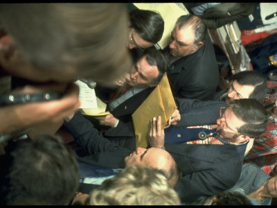 James Mccord, Jr. Talking With Press During Break In Watergate Hearings by Gjon Mili Pricing Limited Edition Print image
