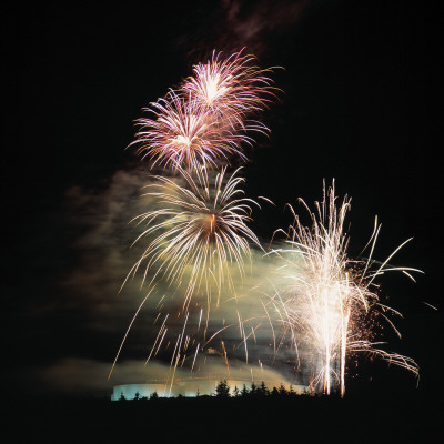 Fireworks By The Pearl In Reykjavik, Iceland by Throstur Thordarson Pricing Limited Edition Print image