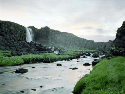 River In A Canyon, Oxara, Thingvellir, Iceland by Atli Mar Pricing Limited Edition Print image