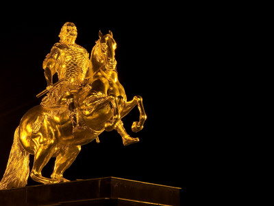 Statue Of Emperor Augustus On Horse At Night by Allan Hise Pricing Limited Edition Print image