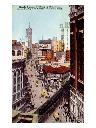 Herald Square And Broadway, New York City, 1920S by George Cruikshank Pricing Limited Edition Print image