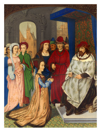 The Queen Of Sheba Before King Solomon - 15Th Century Costumes by Gustave Dore Pricing Limited Edition Print image