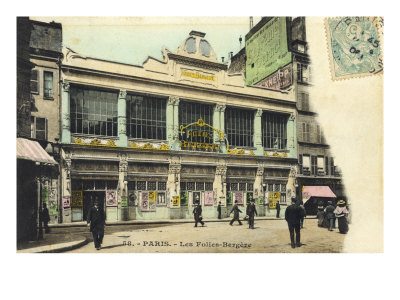 Les Folies-Bergere Exterior, Famous Parisian Night Club by Maurice Quentin De Latour Pricing Limited Edition Print image