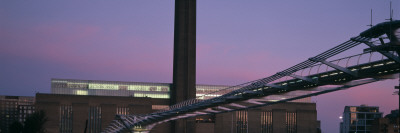 Millennium Bridge Over The River Thames, London, Looking Towards The Tate Modern Art Gallery, Dusk by Benedict Luxmoore Pricing Limited Edition Print image