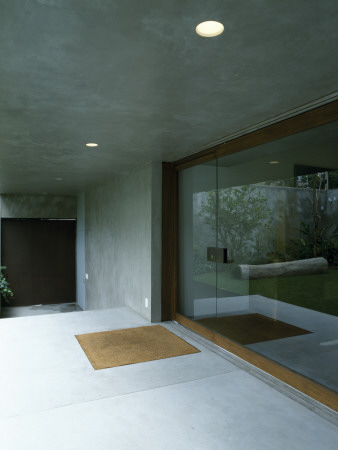 Casa Marrom, Sao Paulo, Entrance With Glass Doors Open, Architect: Isay Weinfeld by Alan Weintraub Pricing Limited Edition Print image
