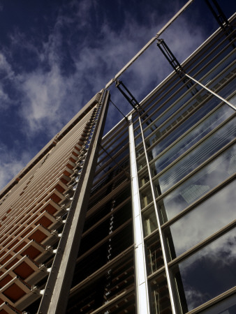 Millennium Point, Digbeth Birmingham, Detail Of Terracotta Brise Soleil by Charlotte Wood Pricing Limited Edition Print image