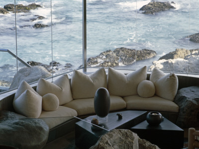 Beyer House, Malibu, California, Living Room Corner With Seaview, Architect: John Lautner by Alan Weintraub Pricing Limited Edition Print image