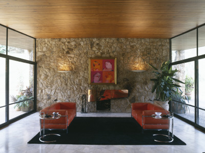 Cavanelas House, Rio De Janeiro - Sitting Room, Architect: Oscar Niemeyer, Gardens: Roberto Marx by Alan Weintraub Pricing Limited Edition Print image