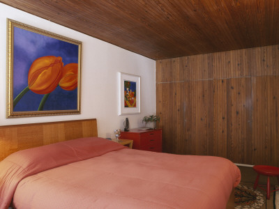 Cavanelas House, Rio De Janeiro, Bedroom, Architect: Oscar Niemeyer Gardens: Roberto Burle Marx by Alan Weintraub Pricing Limited Edition Print image