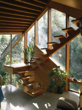 Walstrom House, Los Angeles, 1969, Stairs In Dining Area, Architect: John Lautner by Alan Weintraub Pricing Limited Edition Print image