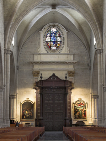 Valencia Cathedral, 1356, View Down The Nave To South Doors by David Clapp Pricing Limited Edition Print image