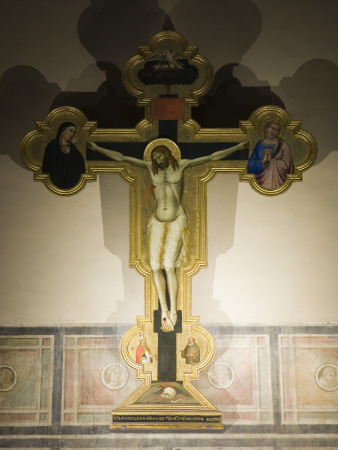 Crucifix At Basilica Of Santa Croce, Florence, Italy by David Clapp Pricing Limited Edition Print image