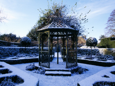 The Bandstand, Eastleach House Garden In The Snow, Gloucestershire by Clive Nichols Pricing Limited Edition Print image
