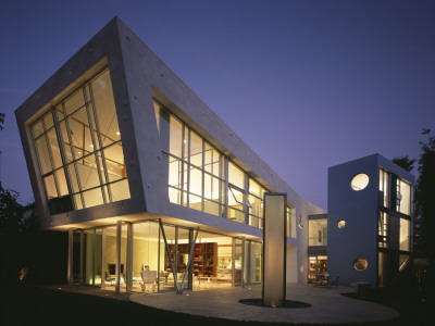 Kanner Residence, Pacific Palisades, California, Exterior At Dusk, Architect: Kanner Architects by John Edward Linden Pricing Limited Edition Print image