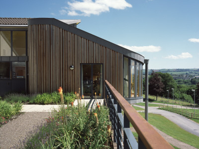 St, Joseph's Care Hospital, Cork Republic Of Ireland, Garden View Of Timber Clad Lounge by Keith Hunter Pricing Limited Edition Print image