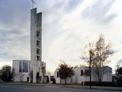 Heilig Geist-Kirche Am Klieversberg, Wolfsburg, 1958 - 62, Overall Exterior, Architect: Alvar Aalto by Marcus Bleyl Pricing Limited Edition Print image